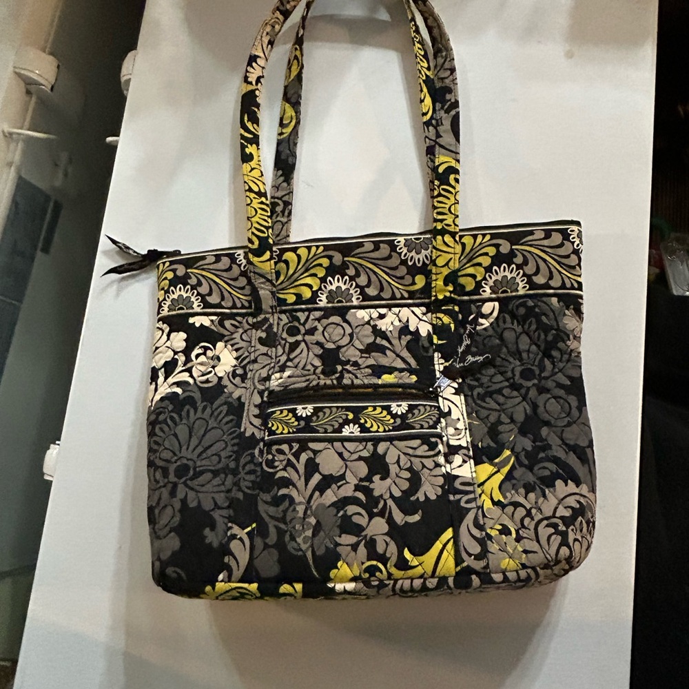Vera Bradley Floral Patterned Hand Bag - Black and Yellow. New, gorgeous.,